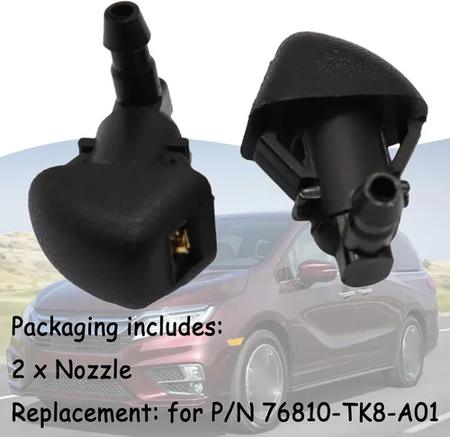 Miniatura 4 de Conjunto de 2 boquillas ajustables de alta calidad para limpiaparabrisas compatibles con Honda Odyssey 2011-2017 (KA/KC/KL/KX), boquilla de líquido
