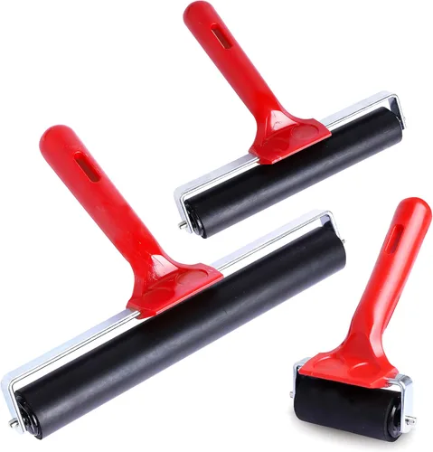 UCEC Rodillo de perforación, rodillos de goma dura duraderos, rodillos de soplado para manualidades, pinceles de pintura de rodillo de pegamento