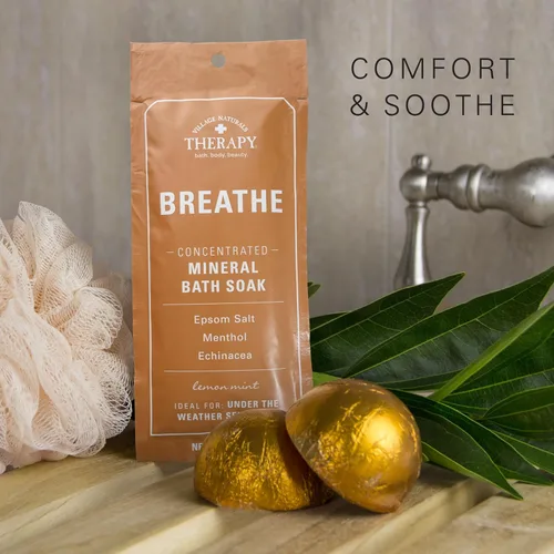Miniatura 7 de Village Naturals Therapy Breathe - Remojo concentrado de baño mineral, menta limón, 2 onzas, paquete de 12