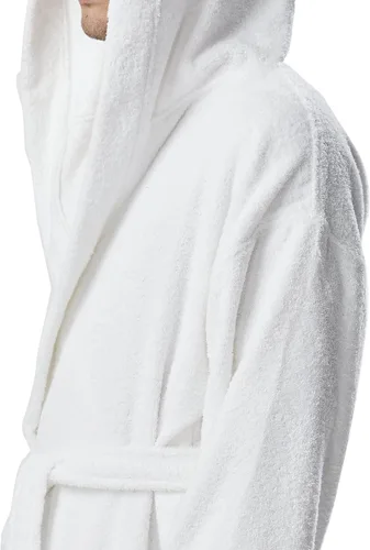 Miniatura 7 de Arus - Bata de baño clásica de algodón turco con capucha para hombre, con opción de longitud larga