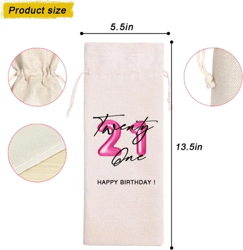 Miniatura 2 de Bolsa de vino de cumpleaños número 21 Regalos para niñas de 21 años Idea de regalo para mejores amigas y hermanas Decoraciones de fiesta