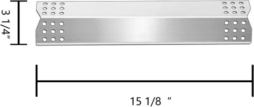 Miniatura 3 de Kalomo 15 1/8 x 3 1/4 pulgadas, piezas de placas térmicas para modelos Master Forge 1010048, cubierta de quemador de escudo térmico, domador