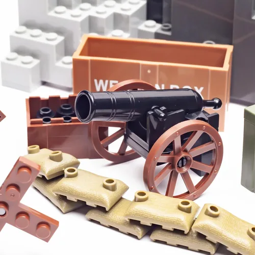 Miniatura 4 de Medieval Warfare Cannon 2, paquete de armas militares, figuras de soldados de juguete, minifigura de juguete compatible con las principales marcas