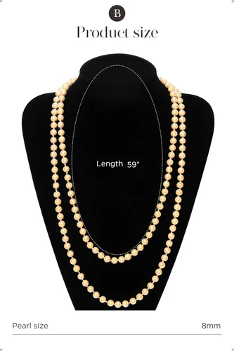 Miniatura 44 de BABEYOND - Collar de perlas sintéticas estilo art deco de la década de 1920, collar de perlas largas para fiesta de disfraces de estilo Gatsby