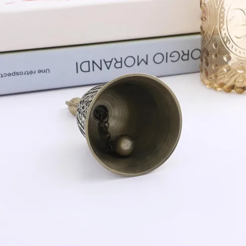 Miniatura 5 de Campana de llamada de latón macizo súper fuerte para tocar en la boda, campanas de mano de nuevo estilo para personas mayores, campanas de mano
