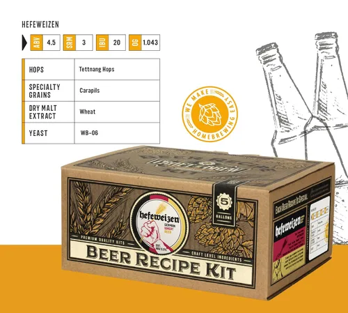 Miniatura 3 de Craft a Brew - Kit de recetas de cerveza - Hefeweizen - Recambio de ingredientes de elaboración casera - Suministros para hacer cerveza - Incluye