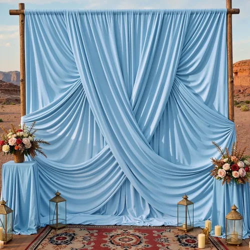 Cortina de fondo azul bebé de 10 pies x 8 pies sin arrugas para fiesta, cortinas de fondo de poliéster azul para fotografías, decoraciones para baby
