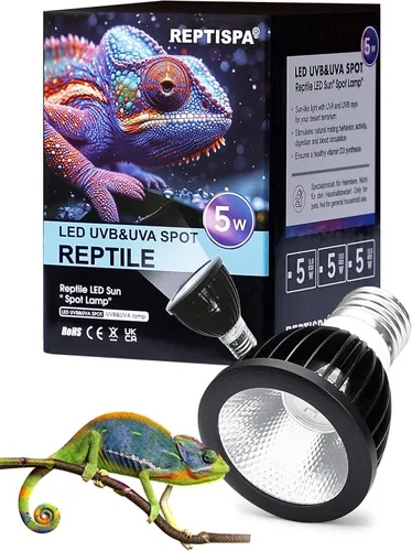 Luz LED UVB para reptiles, lámpara LED UVA UVB de 5 W 5.0, bombilla UVB reptil para dragón barbudo, lagarto gecko, tortuga serpiente, proporciona