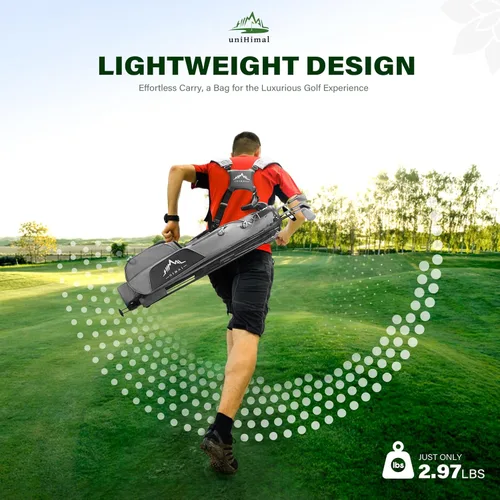 Miniatura 7 de uniHimal Par 3 Golf Bag Small Lightweight with Dual Shoulder Straps – Pitch n Putt Golf Bag Easy to Carry and Durable for Men/Women– 31.5 inches