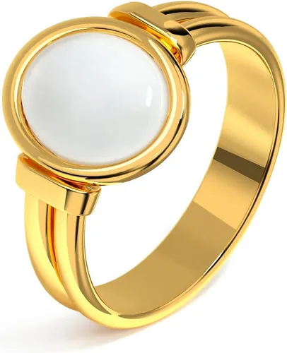 YeGieonr Anillos de oro para mujer, a la moda, que no se deslustran anillo grueso chapado en oro, joyería de regalo de acero inoxidable dorado,
