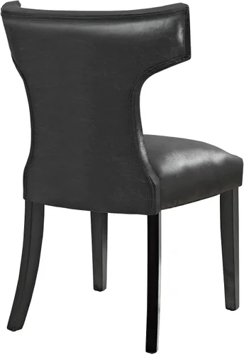 Miniatura 5 de Modway EEI-3922-BLK - Silla de comedor de vinilo curva, color negro