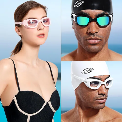 Miniatura 6 de Robee Gafas de natación, gafas de natación polarizadas para adultos, para hombres, mujeres y jóvenes, gafas de piscina de agua
