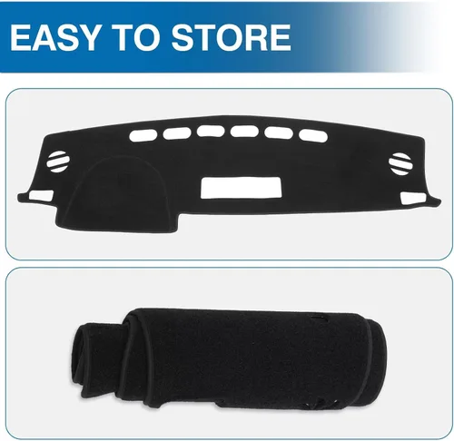 Miniatura 7 de KUST Cubierta negra para tablero de Toyota RAV4 2013-2018 para conducción con mano izquierda, antideslizante, cubierta de tablero de consola