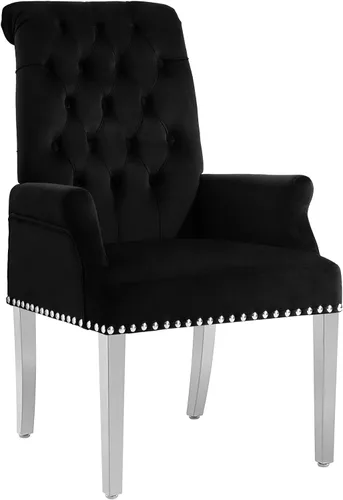 Miniatura 9 de LOULENS Lujosas sillas de comedor de terciopelo, sillas de comedor modernas tapizadas con capitoné, sillas de comedor con reposabrazos y patas