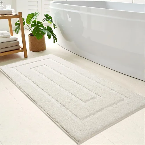 Miniatura 44 de HOMORE Alfombra de baño gris de 24 x 60 pulgadas, suave, absorbente, alfombra de pasillo de baño lavable, alfombras largas antideslizantes