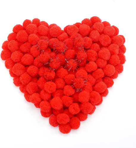 Miniatura 15 de Pllieay 160 pompones con bolas brillantes para decoraciones de Pascua, pompones negros de 1 pulgada para manualidades, decoración del hogar del día