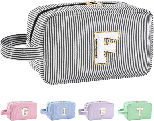 Miniatura 93 de Regalos personalizados para mujeres, bolsa de maquillaje con inicial, bolsa de maquillaje de viaje, bolsa de cosméticos, bolsa de artículos