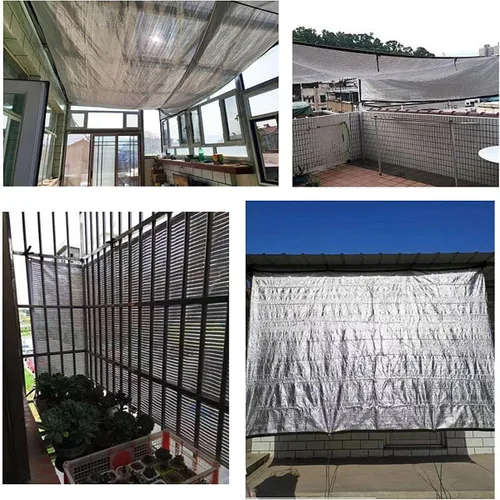 Miniatura 2 de Tela de protección solar para exteriores, 99 % de toldo reflectante de aluminio con ojales para invernadero, patio, césped, color de la tela: plata