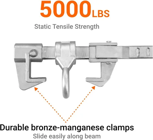 Miniatura 3 de Abrazadera de anclaje de viga deslizante de aluminio, caminante de haz de acero móvil, conector de estructura ajustable de I/H para protección