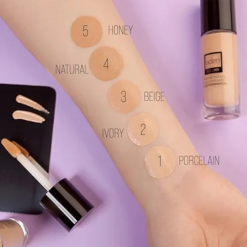 Miniatura 5 de aden Base de maquillaje fluida, 0.7 fl oz, resistente al sudor y al agua, base de cobertura completa, larga duración y alta definición, sin 04
