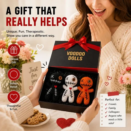 Miniatura 6 de Poen 3 muñecas vudú de terror con 30 pines de calavera, decoración de relleno de Navidad, divertidos adornos inspiradores positivos, regalos