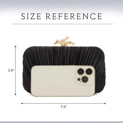 Miniatura 4 de Freie Liebe Bolso de mano para mujer, bolso de noche plisado con cadena para fiesta de boda with Chain