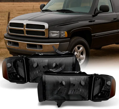 Miniatura 4 de Dodge Ram 1500 2500 3500 Pickup Truck faros delanteros transparentes para pickup, camiones. cubierta cromada.