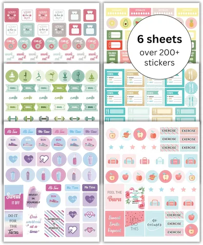 Miniatura 8 de Lamare Calcomanías decorativas para agenda de álbumes de recortes para mujeres, lindas y estéticas calcomanías de calendario para diario, uso