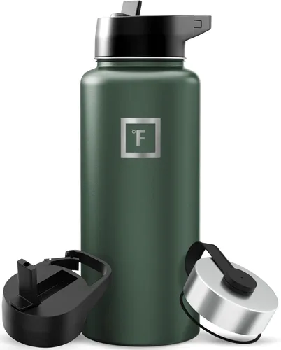 Miniatura 73 de IRON °FLASK Frasco de hidratación para acampar y senderismo con pajilla, botella de agua deportiva de acero inoxidable con aislamiento de boca