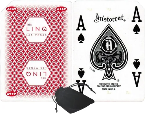 Miniatura 31 de Cyber-Deals Authentic Las Vegas Casino Table-Played Playing Cards – 52 Cards Each, No Jokers – Variety of Casinos & Colors Aliante - White/Blue