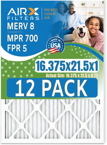 Miniatura 56 de Filtro de aire de 10 x 10 x 1 pulgadas con clasificación MERV 8, paquete de 12 filtros de horno comparables a MPR 700 y FPR 5, fabricado en Estados