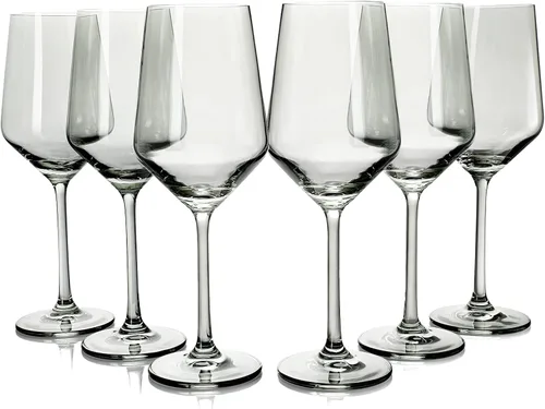 Miniatura 14 de Juego de copas de vino de colores, juego de 6 vasos de 12 onzas, tallo alto de estilo italiano único para vino blanco y tinto, agua, vasos