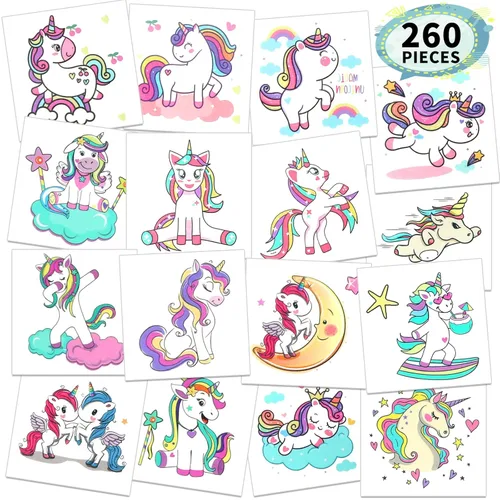 Miniatura 8 de Tatuajes temporales impermeables para niños – 350 piezas Animales, insectos y animales marinos Hojas de tatuaje temporales para niños Recuerdo
