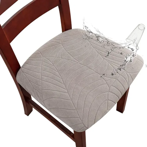 Miniatura 21 de Genina Fundas de asiento impermeables para sillas de comedor, fundas de asiento elásticas para sillas de comedor, extraíbles y lavables, fundas