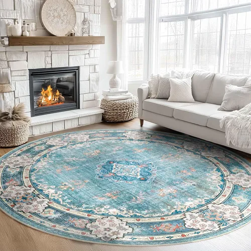 Miniatura 99 de MUJOO Alfombra Pasillo Runner 2'x8' Azul Gris Alfombras Largas Boho Lavable a Máquina Antideslizante para Entrada Cocina Baño Dormitorio Retro Suave