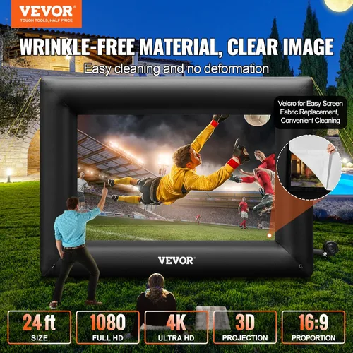 Miniatura 2 de VEVOR Pantalla de Proyector Inflable para Exteriores con Soplador de Aire de 350W Pantalla Inflable de Tela Oxford Pantalla Hinchable para Películas
