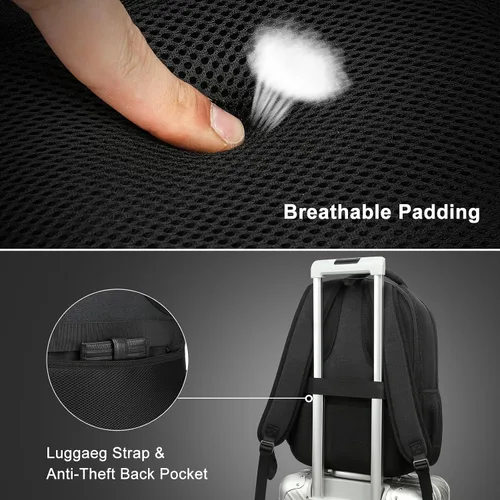 Miniatura 6 de BIKROD Mochila para hombres y mujeres, mochila escolar para niños, resistente al agua, para viajes de negocios, laptop, para laptop de 15.6 pulgadas