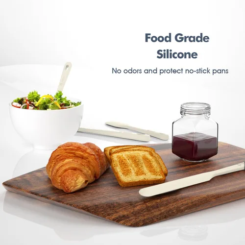 Miniatura 8 de ChefAide - Juego de 5 espátulas de silicona, espátulas de goma de grado alimenticio, con mango fuerte y agarre ergonómico, resistentes al calor