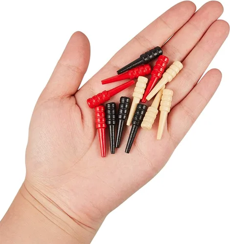 Miniatura 3 de Mudder 24 clavijas de madera para cunas de madera, para tablero de cuna, caben 1/8 agujeros con bolsa de almacenamiento para juegos de mesa