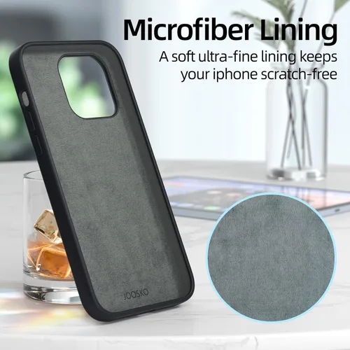 Miniatura 6 de Funda para iPhone 14 Pro Max, funda de silicona líquida, forro de microfibra suave antiarañazos, [protección de cuerpo completo de grado militar]