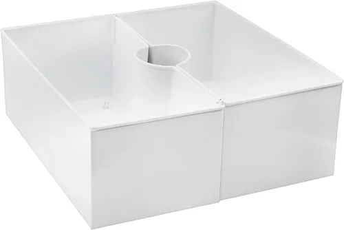 Miniatura 11 de AuldHome Design Maceta de sombrilla para mesa de patio con agujero para sombrilla (blanco)
