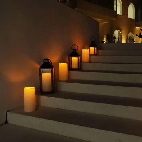 Miniatura 6 de 5plots Velas individuales sin llama para exteriores, impermeables, de 4 x 10 pulgadas, velas LED parpadeantes que funcionan con pilas con control