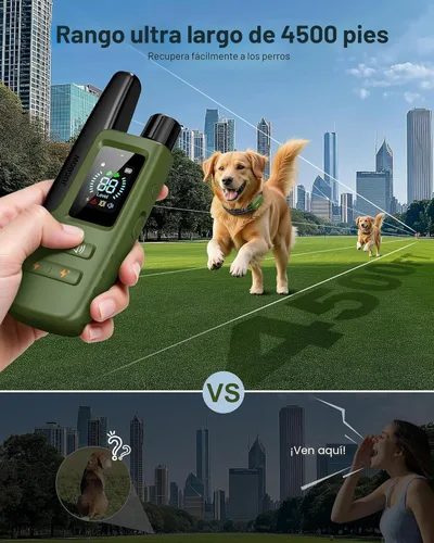 Miniatura 3 de Collar de choque para perro, collar de entrenamiento para perros de 4500 pies con control remoto, IPX8 impermeable, collar eléctrico para perro