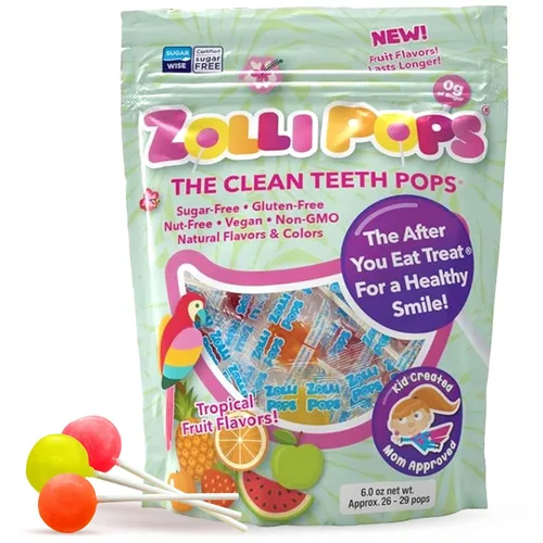 Miniatura 11 de Zollipops Clean Teeth Pops - Paletas sin azúcar, sin colorantes, aptas para dieta cetogénica y diabética, golosinas aprobadas por dentistas
