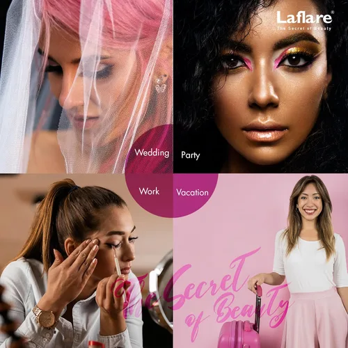 Miniatura 6 de Laflare 3D NY MAX VOLUME - Estilos dramáticos de 0.787-0.984 in de largo, pestañas de pelo de visón 100% real, maquillaje de lujo, natural, ligero