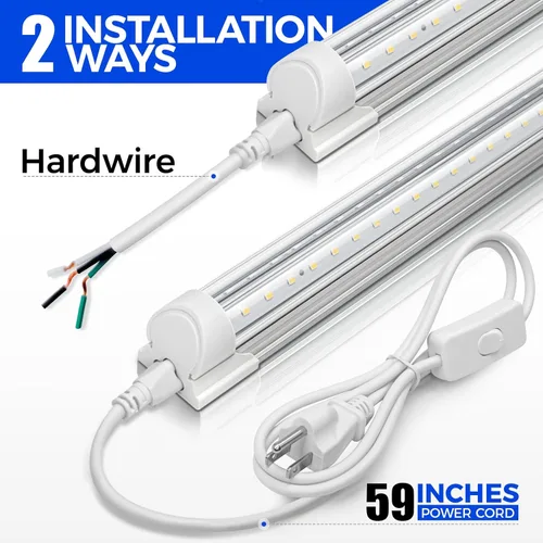 Miniatura 6 de Barrina Luces LED para tienda de 2 pies, 20 W, 3000 lúmenes, 5000 K, lámpara LED T8, cubierta transparente, luz de techo y tienda de servicios