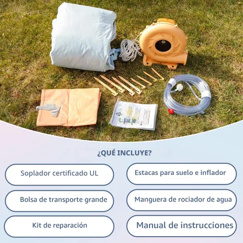 Miniatura 8 de Bounceland Splash N' Dash - Tobogán acuático de ensueño, 14.4 pies de largo x 9.1 pies de ancho x 6.8 pies de alto, tamaño inflado, diversión al