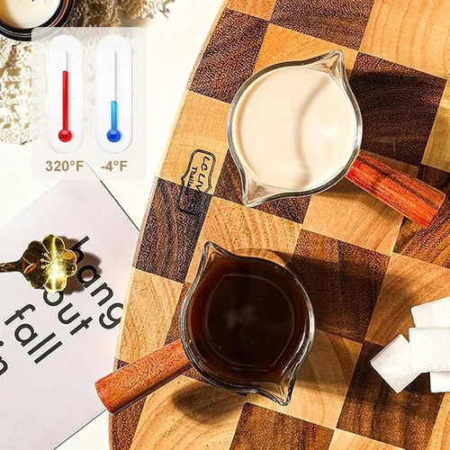 Miniatura 5 de Tazas medidoras de espresso con asa, vaso de chupito de espresso de 2.5 onzas, accesorios de barista, tazas pequeñas de vidrio de borosilicato