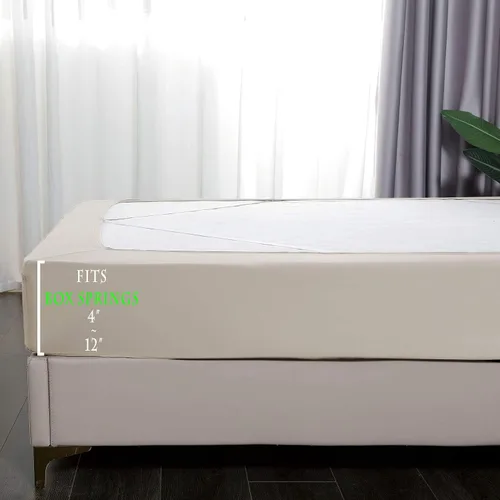 Miniatura 2 de Elegant Comfort Funda de somier, cómoda y elástica en 4 direcciones, alternativa de punto para falda de cama, ultrasuave, sin arrugas, individual