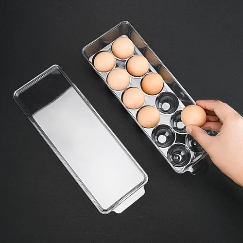 Miniatura 6 de Soporte para 12 huevos para refrigerador, recipiente transparente para nevera, cocina